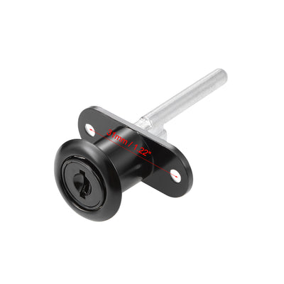 Harfington Uxcell Drawer Lock 16mm Cylinder Diameter for Desk Cabinet Locker Showcase Black 2Pcs