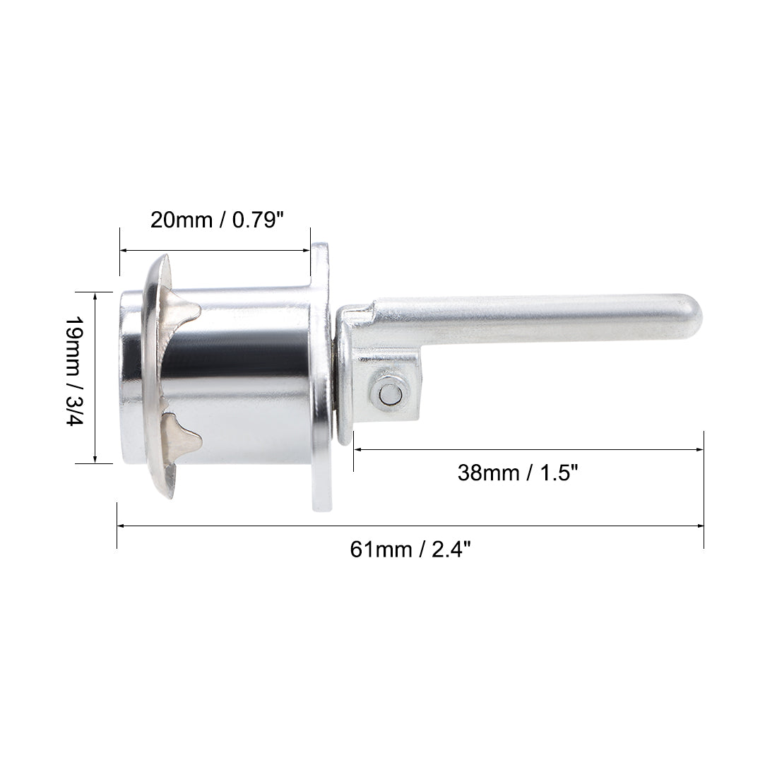 uxcell Uxcell Drawer Lock 19mm Cylinder Diameter for Desk Cabinet Locker Showcase Silver 2Pcs