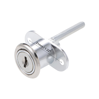 Harfington Uxcell Drawer Lock 19mm Cylinder Diameter for Desk Cabinet Locker Showcase Silver 2Pcs