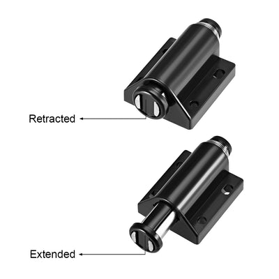 Harfington Uxcell Touch Catch Magnetic Press Latch for Cabinet Door Cupboard Drawers Black 4pcs