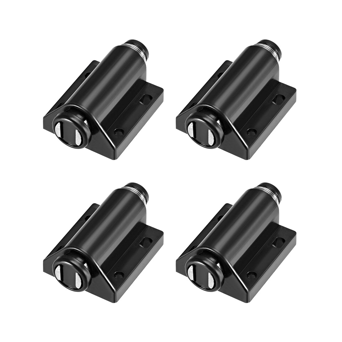 uxcell Uxcell Touch Catch Magnetic Press Latch for Cabinet Door Cupboard Drawers Black 4pcs