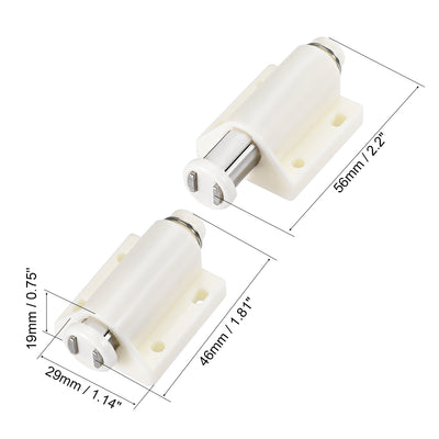 Harfington Uxcell Touch Catch Magnetic Press Latch for Cabinet Door Cupboard Drawers White 4pcs
