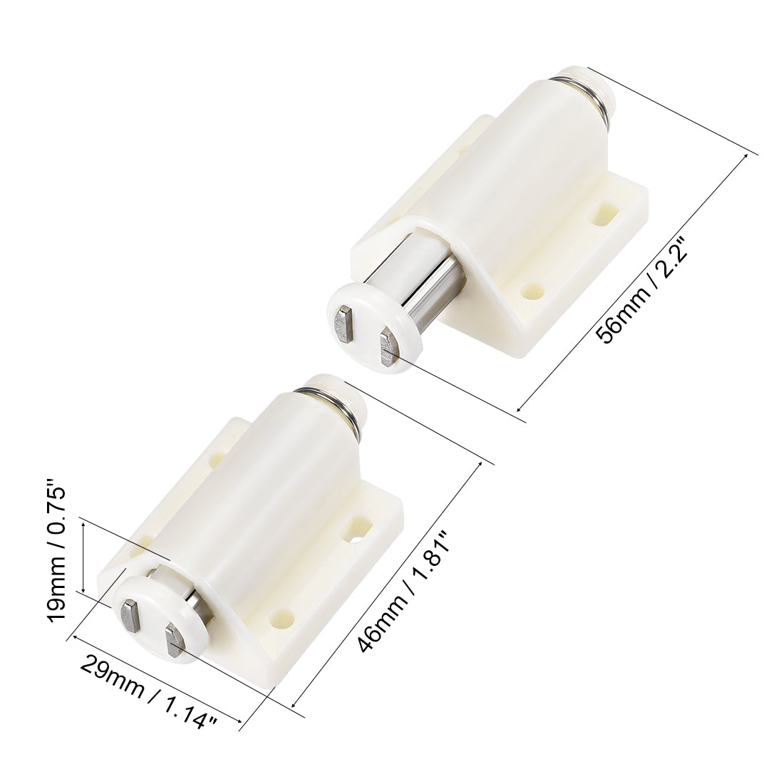 uxcell Uxcell Touch Catch Magnetic Press Latch for Cabinet Door Cupboard Drawers White 10pcs