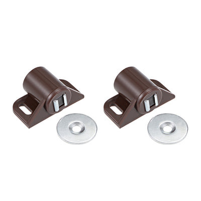 Harfington Uxcell Magnetic Latches Catch, Cabinet Door Magnet Latch for Cupboard Closet Brown 2pcs