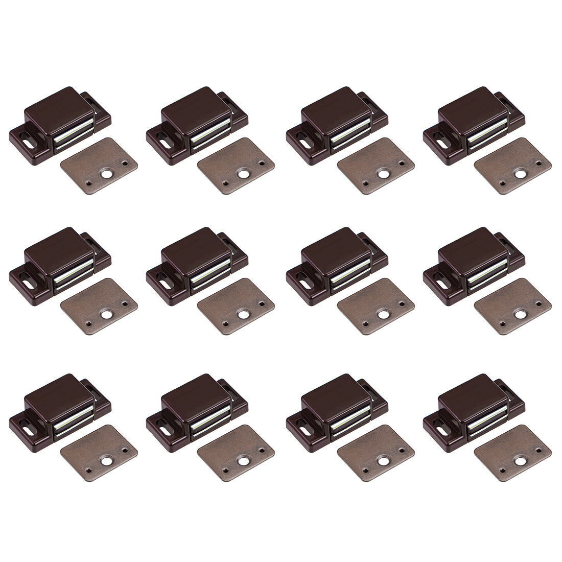 uxcell Uxcell Magnetic Cabinet Door Latches Catch 1.6" Length for Cupboard Closet Brown 12pcs