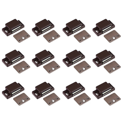 Harfington Uxcell Magnetic Cabinet Door Latches Catch 1.6" Length for Cupboard Closet Brown 12pcs