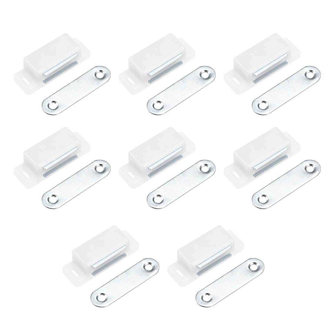 uxcell Uxcell Magnetic Cabinet Door Latches Catch 1.8" Length for Kitchen Bathroom White 8pcs