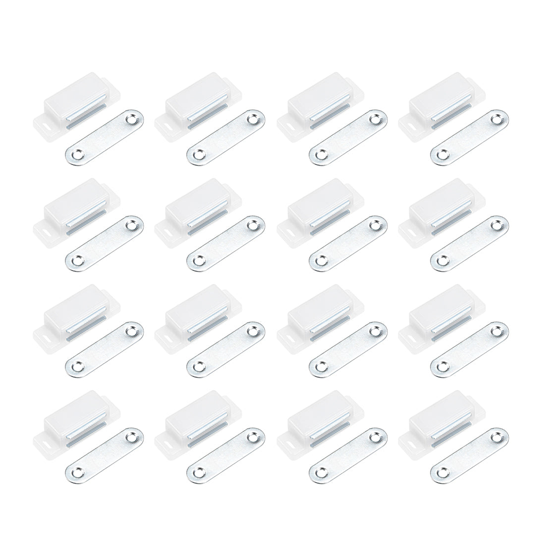 uxcell Uxcell Magnetic Cabinet Door Latches Catch 1.8" Length for Kitchen Bathroom White 16pcs