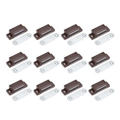Harfington Uxcell Magnetic Cabinet Door Latches Catch 1.8" Length for Kitchen Bathroom Brown 12pcs