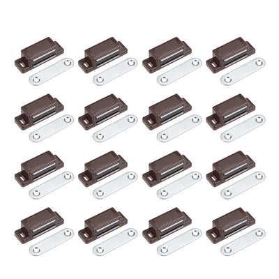 Harfington Uxcell Magnetic Cabinet Door Latches Catch 1.8" Length for Kitchen Bathroom Brown 16pcs