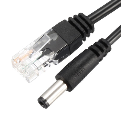 Harfington Uxcell 2pcs POE Splitter Power Over Ethernet Splitter Adapter 12V Black with 5.5x2.1mm DC Connector
