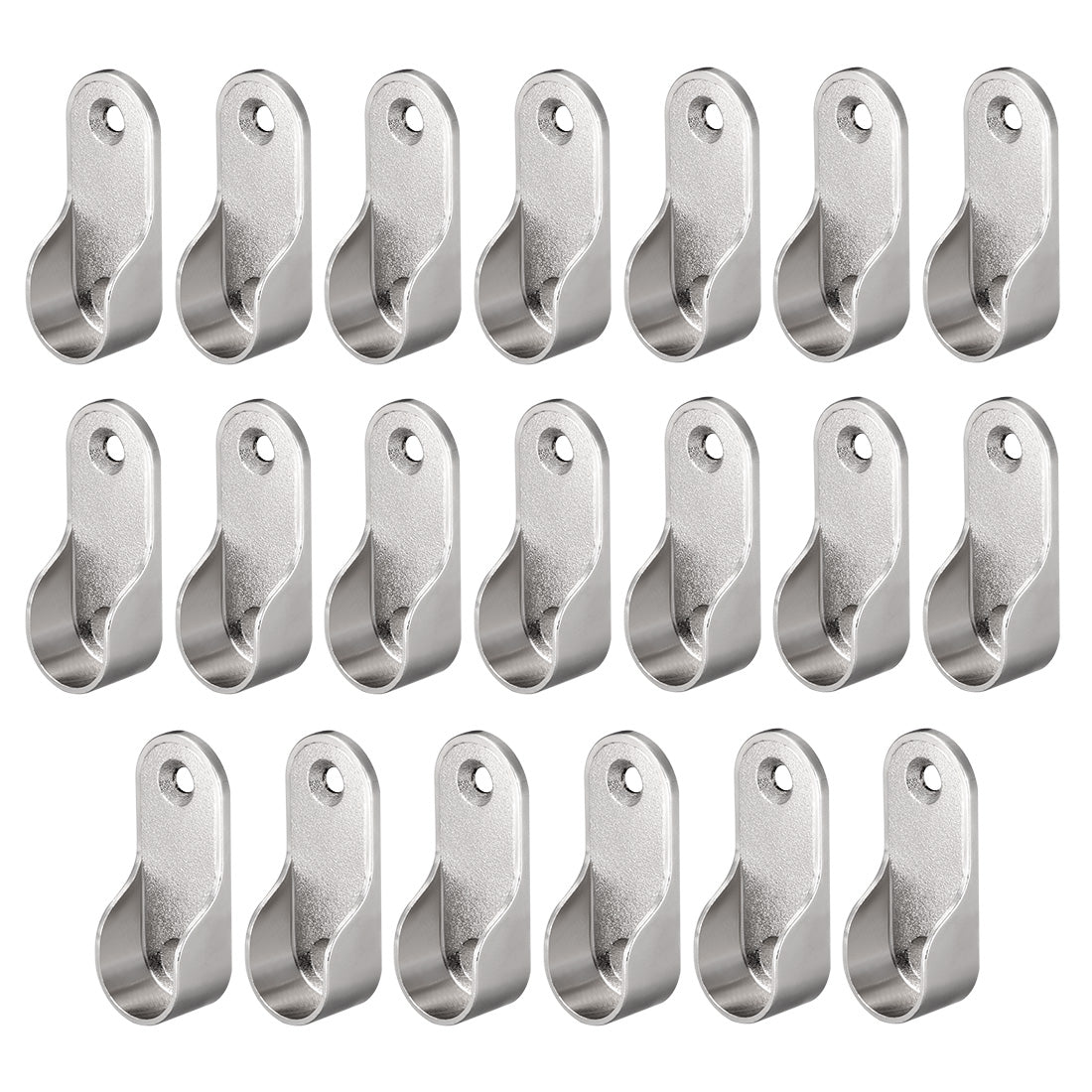 uxcell Uxcell Zinc Alloy Oval Closet Rod End Supports, Wardrobe Rod Flange Bracket Support Fit Rod Dia 16mm 20pcs
