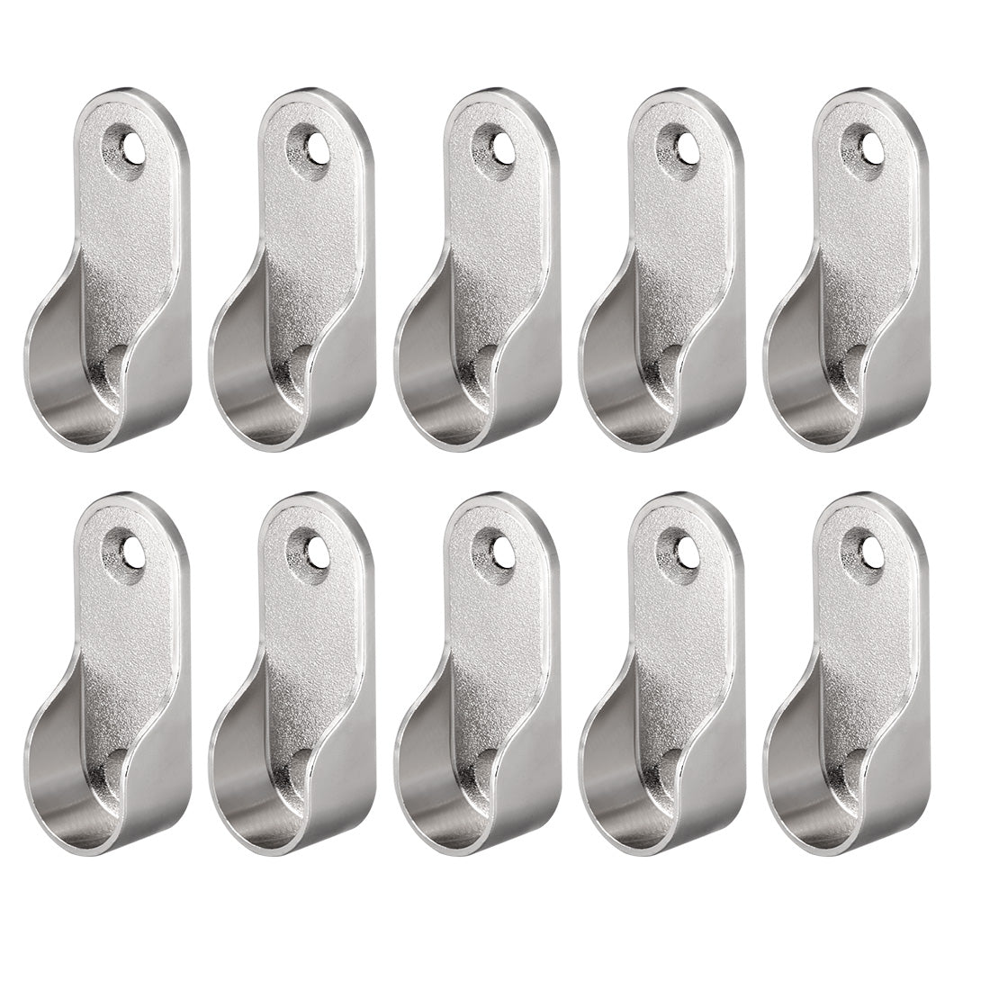 uxcell Uxcell Oval Closet Rod End Supports, Fit Rod Dia 16mm 10 PCS - Wardrobe Rod Flange Bracket Support - Nickel Plating