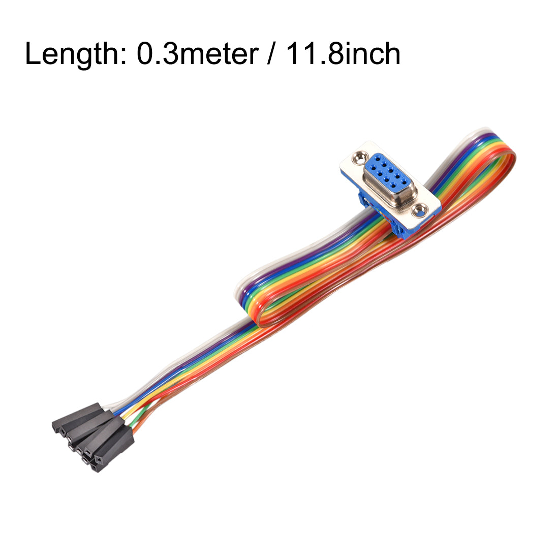 uxcell Uxcell Flat Ribbon Cable DB9 Female to 9P Connector 2.54mm Pitch 11.8inch Length
