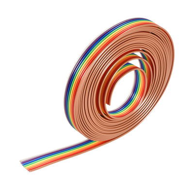 Harfington Uxcell IDC Rainbow Wire Flat Ribbon Cable 8P 1.27mm Pitch 3meter/9.8ft Length