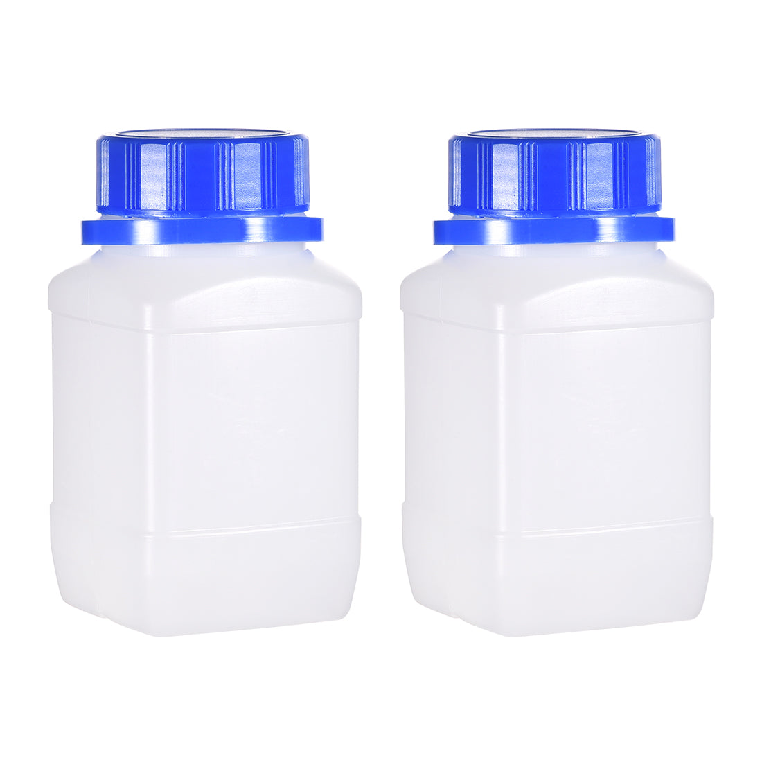 uxcell Uxcell Plastic Lab Chemical Reagent Bottle, 250ml/ 8.45 oz Wide Mouth Sample Sealing Liquid/Solid Storage Bottles, Blue 2pcs