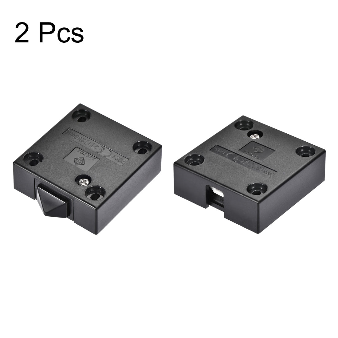 uxcell Uxcell Cabinet Lamp Switch Normally Closed Wardrobe Touch Switch 110-250V 2A Black for Home Furniture Cupboard Drawers Light Switches 2 Pcs