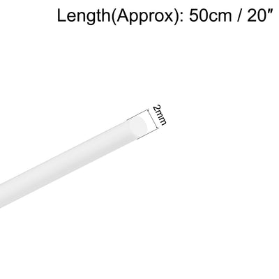 Harfington Uxcell 2mm× 20" ABS Plastic Round Bar Rod for Architectural Model Making DIY White 4pcs
