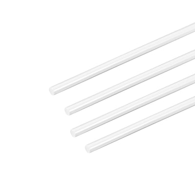 Harfington Uxcell 2mm× 20" ABS Plastic Round Bar Rod for Architectural Model Making DIY White 4pcs