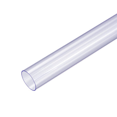 Harfington Uxcell PVC Rigid Round Tubing,Clear with light blue ,20mm ID x 25mm OD,0.5M/1.64Ft Length,2pcs