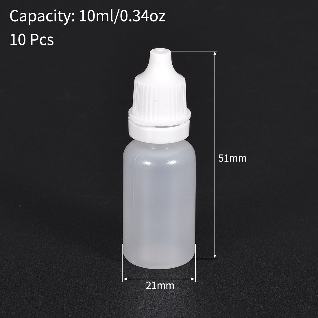 uxcell Uxcell 10ml/0.34 oz Empty Squeezable Dropper Bottle White 10pcs