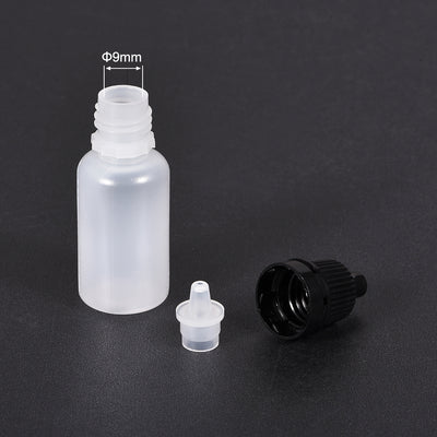 Harfington Uxcell 10ml/0.34 oz Empty Squeezable Dropper Bottle Black 10pcs