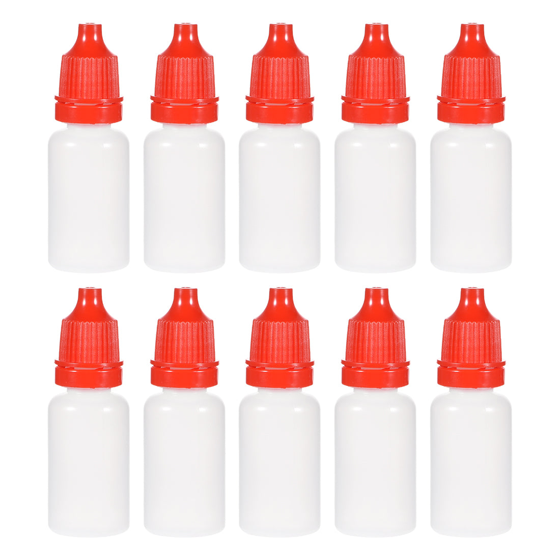 uxcell Uxcell 10ml/0.34 oz Empty Squeezable Dropper Bottle Red 10pcs