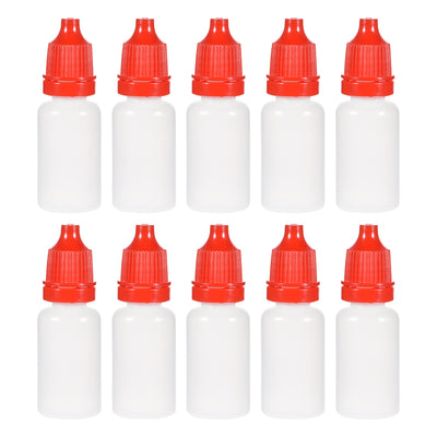 Harfington Uxcell 10ml/0.34 oz Empty Squeezable Dropper Bottle Red 10pcs