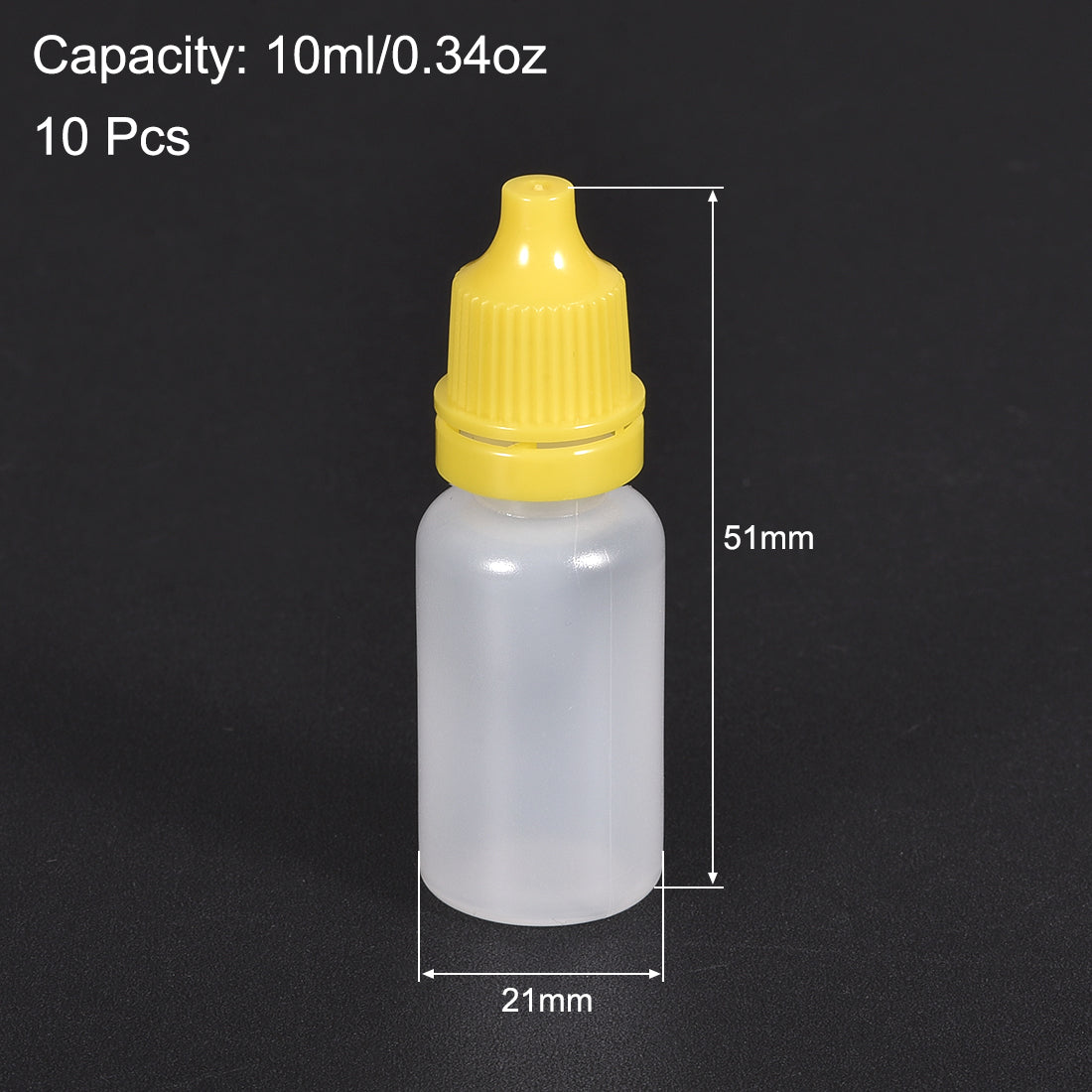 uxcell Uxcell 10ml/0.34 oz Empty Squeezable Dropper Bottle Yellow 10pcs