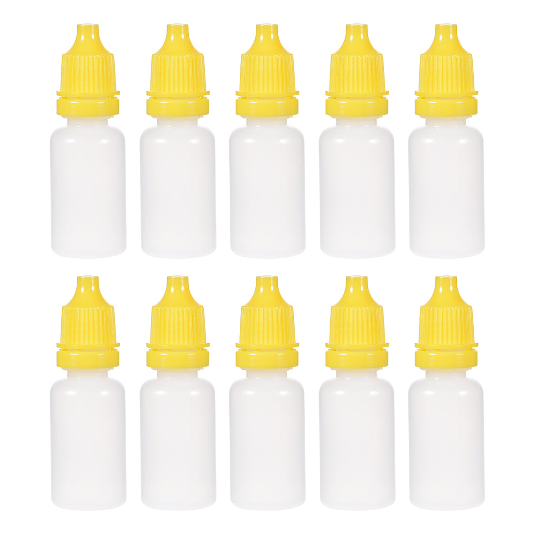 uxcell Uxcell 10ml/0.34 oz Empty Squeezable Dropper Bottle Yellow 10pcs