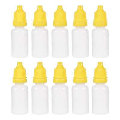Harfington Uxcell 10ml/0.34 oz Empty Squeezable Dropper Bottle Yellow 10pcs