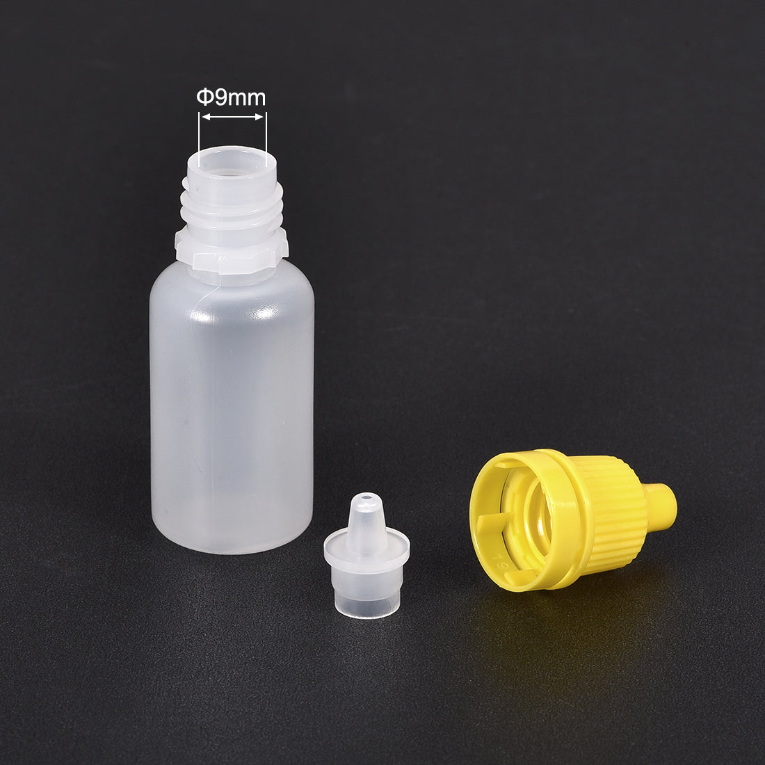 uxcell Uxcell 10ml/0.34 oz Empty Squeezable Dropper Bottle Yellow 20pcs