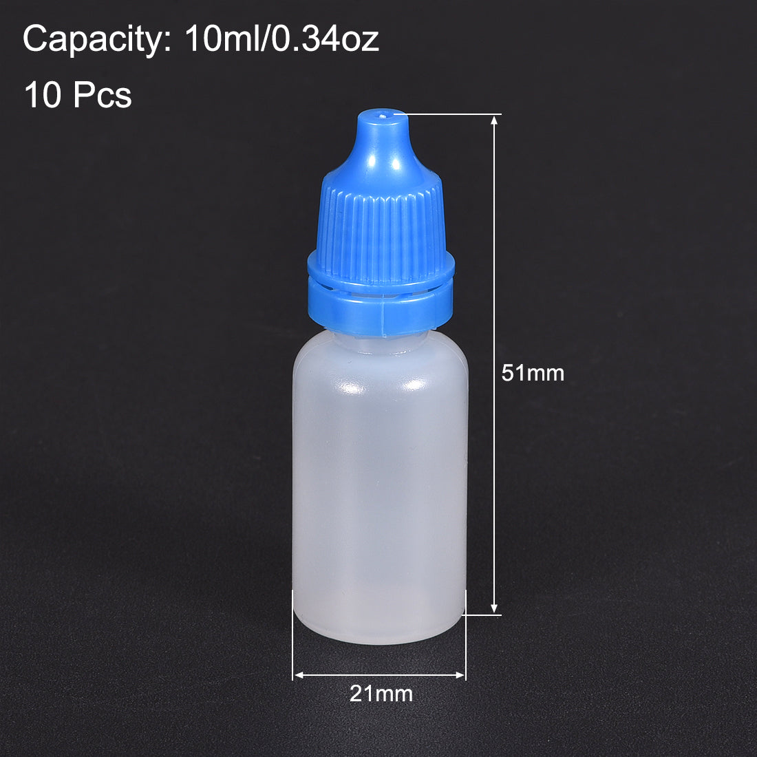 uxcell Uxcell 10ml/0.34 oz Empty Squeezable Dropper Bottle Blue 10pcs