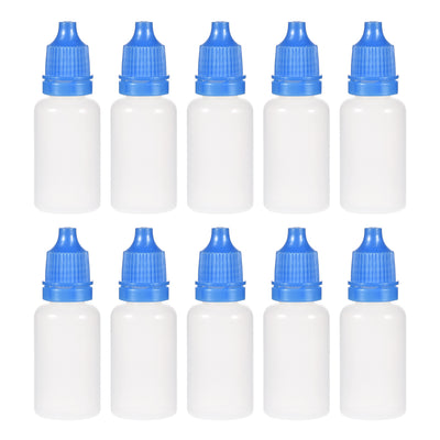 Harfington Uxcell 10ml/0.34 oz Empty Squeezable Dropper Bottle Blue 10pcs