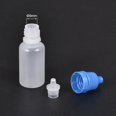 Harfington Uxcell 10ml/0.34 oz Empty Squeezable Dropper Bottle Blue 20pcs