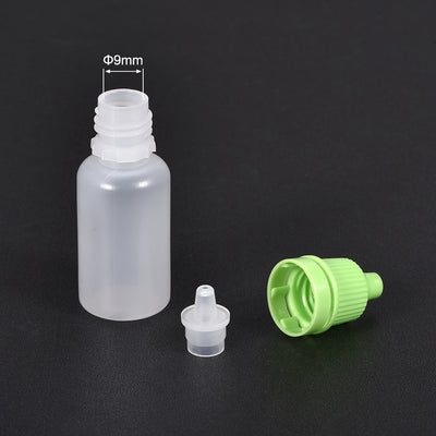 Harfington Uxcell 10ml/0.34 oz Empty Squeezable Dropper Bottle Green 10pcs