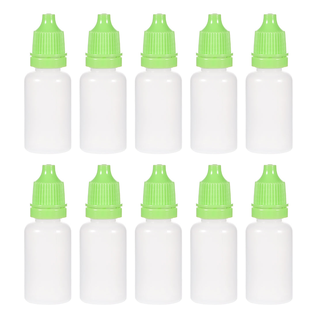 uxcell Uxcell 10ml/0.34 oz Empty Squeezable Dropper Bottle Green 10pcs