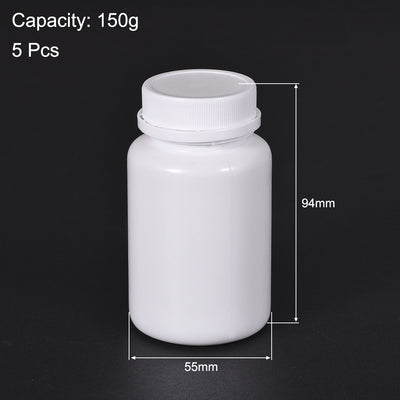 Harfington Uxcell Plastic Lab Chemical Reagent Bottle, 150g Wide Mouth Sample Sealing Solid Storage Container 10pcs