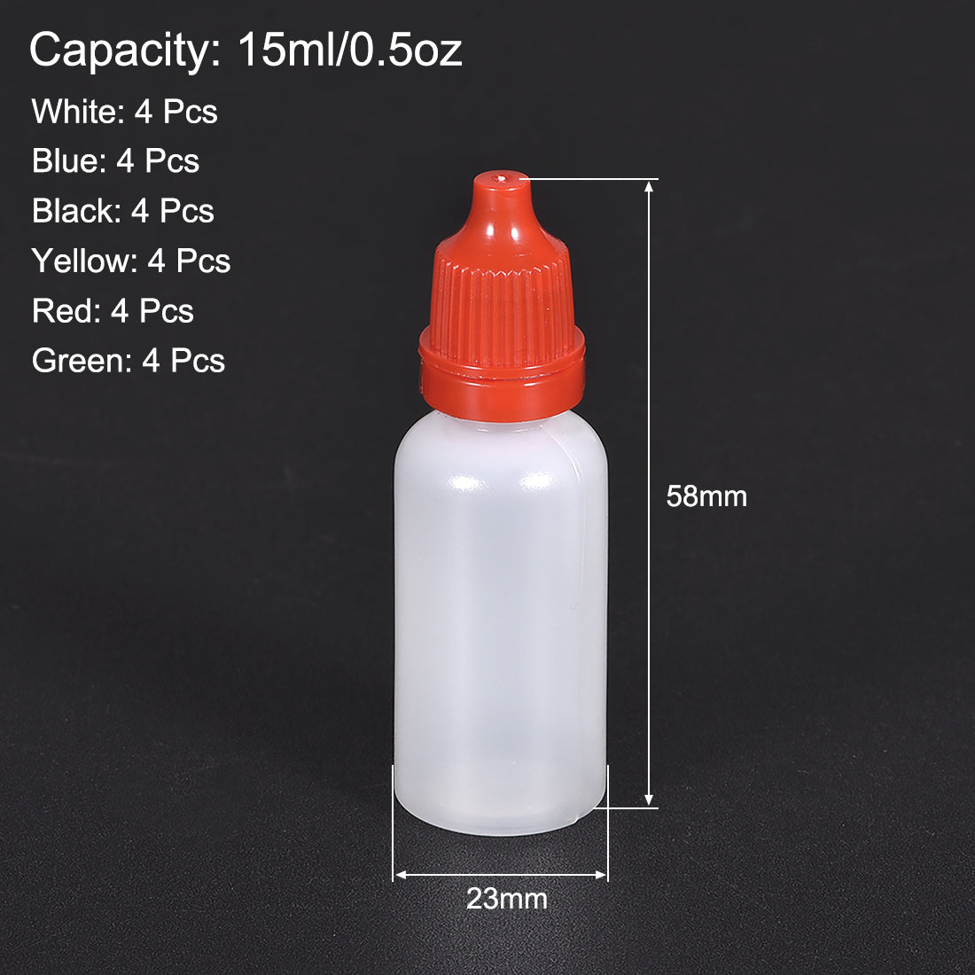 uxcell Uxcell 15ml/0.5 oz Empty Squeezable Dropper Bottle 24pcs