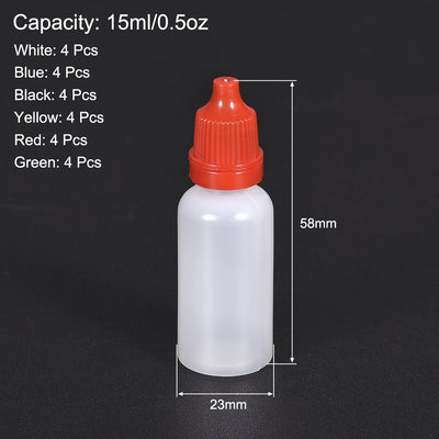 Harfington Uxcell 15ml/0.5 oz Empty Squeezable Dropper Bottle 24pcs
