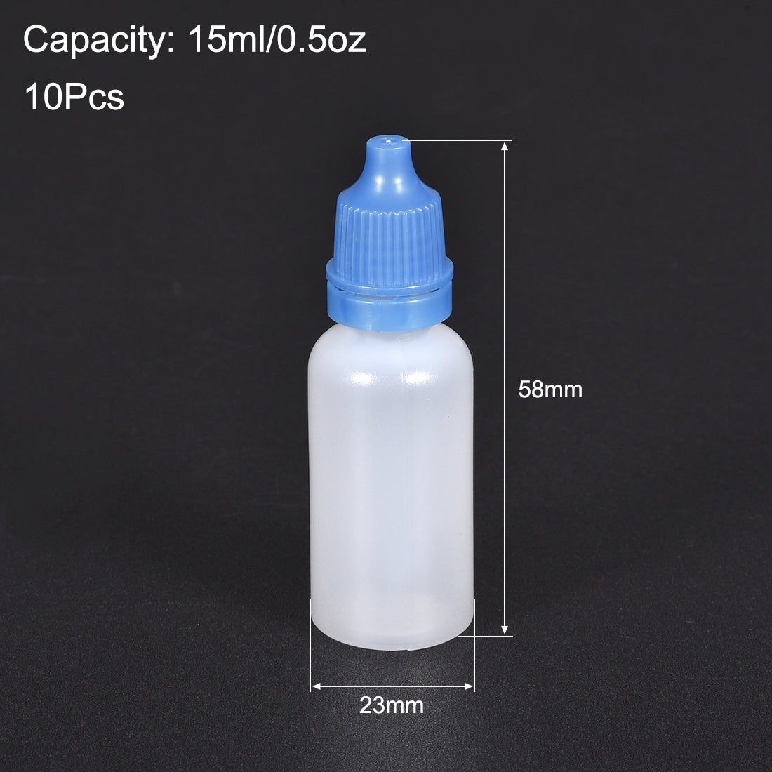 uxcell Uxcell 15ml/0.5 oz Empty Squeezable Dropper Bottle Blue 10pcs