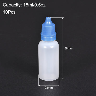 Harfington Uxcell 15ml/0.5 oz Empty Squeezable Dropper Bottle Blue 10pcs