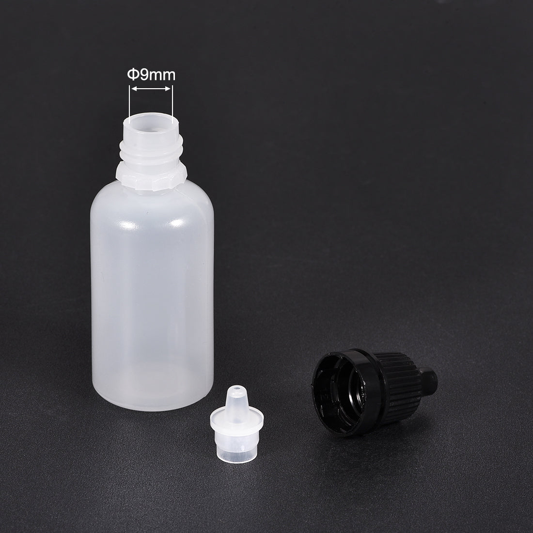 uxcell Uxcell 20ml/0.68 oz Empty Squeezable Dropper Bottle Black 10pcs