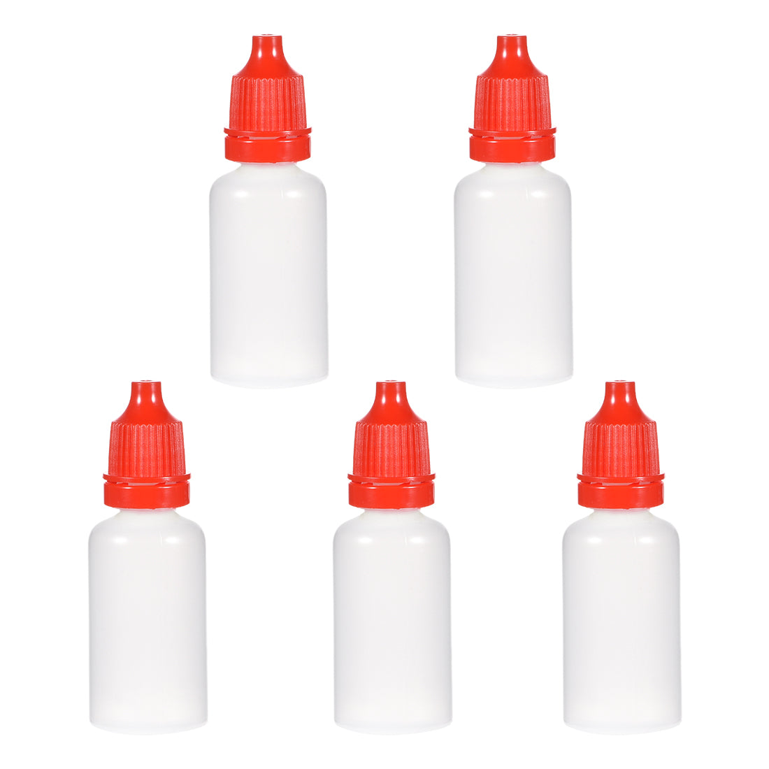 uxcell Uxcell 20ml/0.68 oz Empty Squeezable Dropper Bottle Red 5pcs