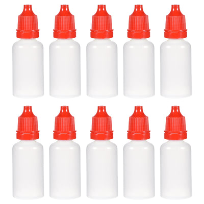 Harfington Uxcell 20ml/0.68 oz Empty Squeezable Dropper Bottle Red 20pcs