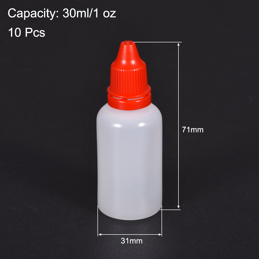 uxcell Uxcell 30ml/1 oz Empty Squeezable Dropper Bottle Red 10pcs