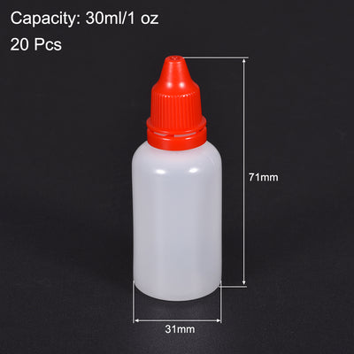 Harfington Uxcell 30ml/1 oz Empty Squeezable Dropper Bottle Red 20pcs