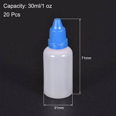 Harfington Uxcell 30ml/1 oz Empty Squeezable Dropper Bottle Blue 20pcs