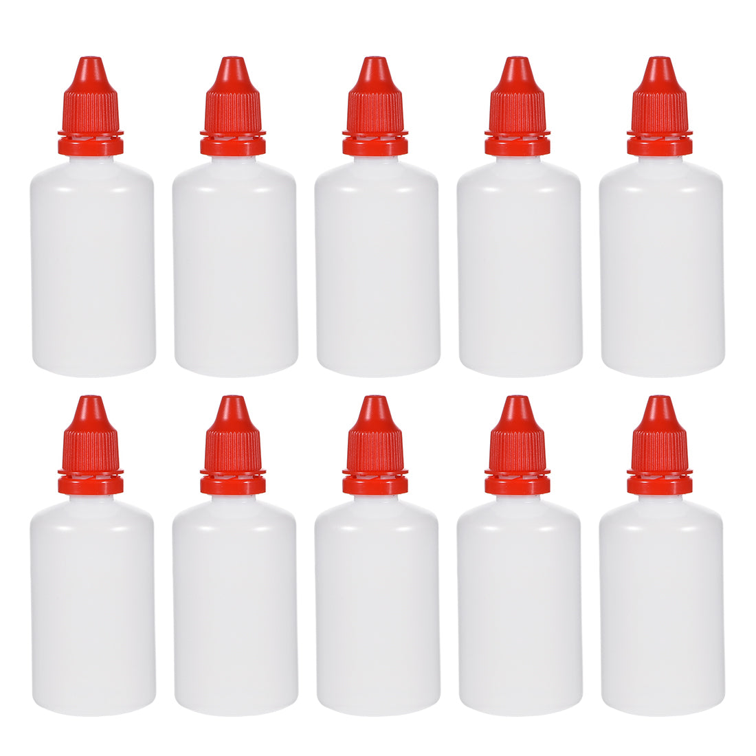uxcell Uxcell 50ml/1.7 oz Empty Squeezable Dropper Bottle Red 20pcs