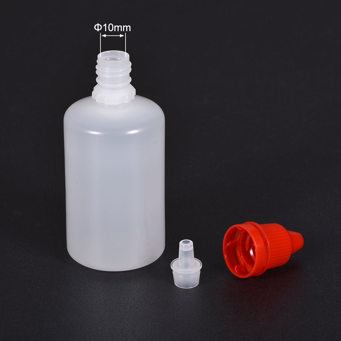 uxcell Uxcell 50ml/1.7 oz Empty Squeezable Dropper Bottle White/Red 2pcs